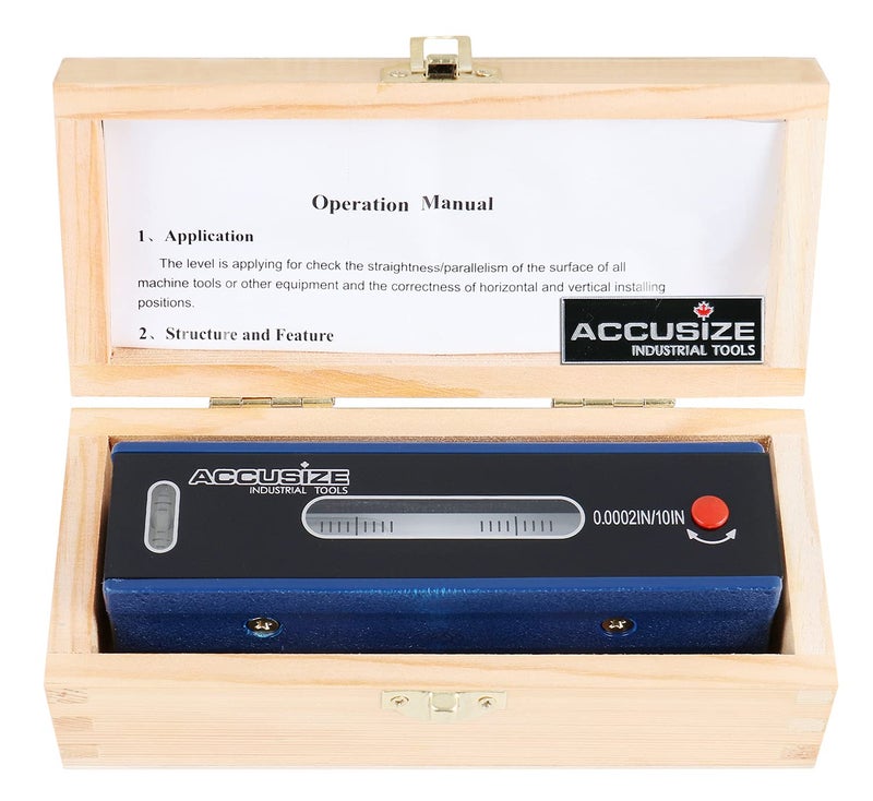 Accusize Industrial Tools أدوات أكسوسيز الصناعية مستوى دقيق 6 بوصة في صندوق مخصص، دقة 0.0002''/10''، S908-C684 - Image 3